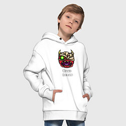 Толстовка оверсайз детская Geometry Dash hard demon, цвет: белый — фото 2