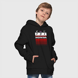 Толстовка оверсайз детская Honda racing, цвет: черный — фото 2