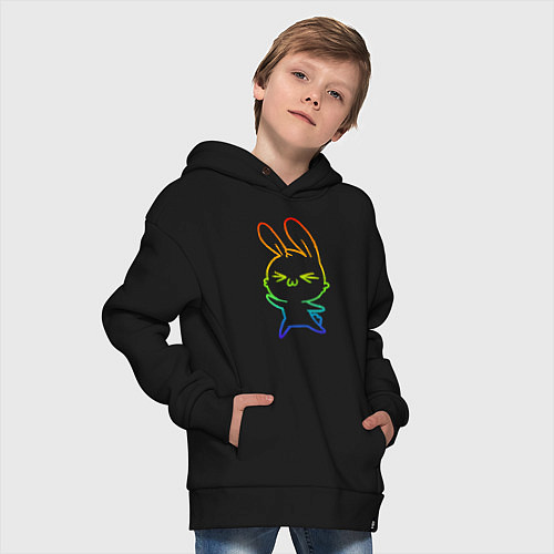 Детское худи оверсайз Color Rabbit / Черный – фото 4