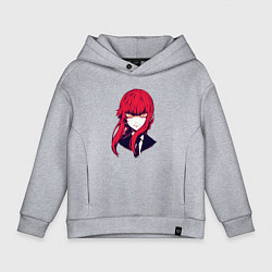 Толстовка оверсайз детская Прекрасная Макима - Человек бензопила, цвет: меланж