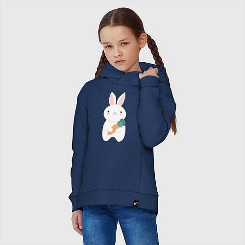 Детское худи оверсайз Carrot rabbit / Тёмно-синий – фото 3