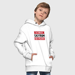 Толстовка оверсайз детская Skyrim: Ultimate Best Player, цвет: белый — фото 2