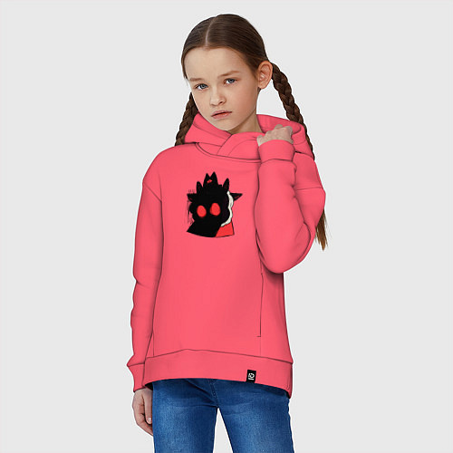 Детское худи оверсайз Cult of the Lamb - Овечка в испуге / Коралловый – фото 3