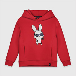 Толстовка оверсайз детская Cool rabbit, цвет: красный