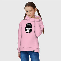 Толстовка оверсайз детская Борзый пандёныш из Бруклина, цвет: светло-розовый — фото 2