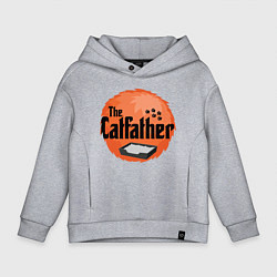 Толстовка оверсайз детская Cat father, цвет: меланж
