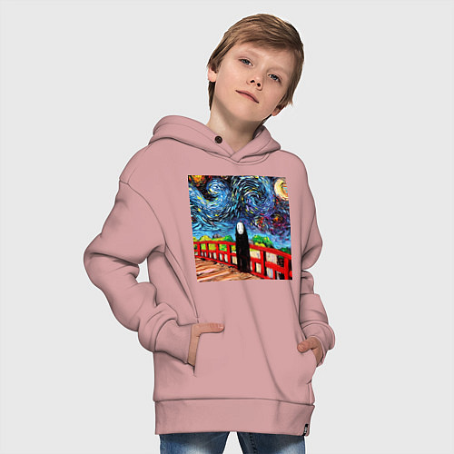 Детское худи оверсайз Безликий Гог / Пыльно-розовый – фото 4