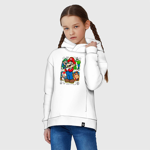 Детское худи оверсайз Супер Марио / Белый – фото 3