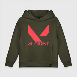 Толстовка оверсайз детская Valorant - logo, цвет: хаки