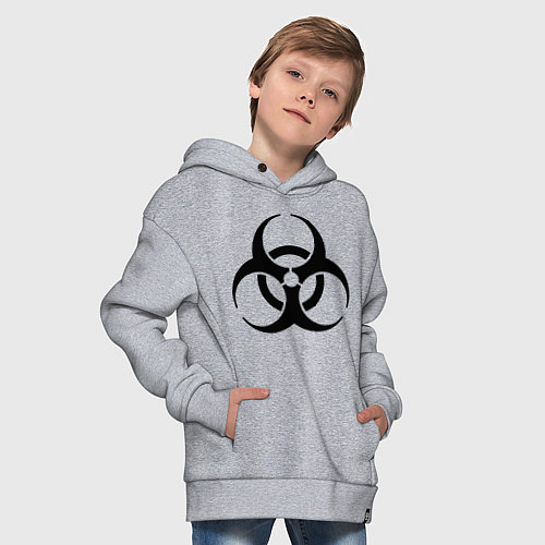 Детское худи оверсайз Biological hazard / Меланж – фото 4
