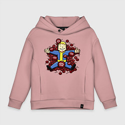 Толстовка оверсайз детская Vault boy caps, цвет: пыльно-розовый