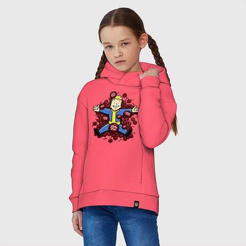 Детское худи оверсайз Vault boy caps / Коралловый – фото 3
