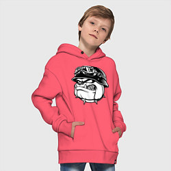 Толстовка оверсайз детская Evil bulldog head, цвет: коралловый — фото 2