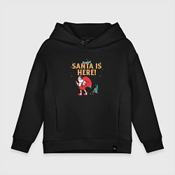 Толстовка оверсайз детская Careful Santa is here, цвет: черный