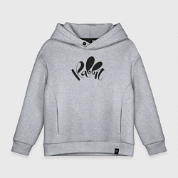 Толстовка оверсайз детская Надпись Rabbit, цвет: меланж
