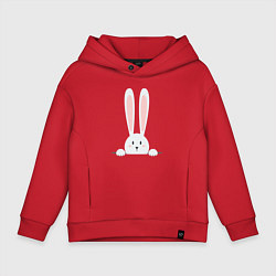 Толстовка оверсайз детская Скандинавский заяц, цвет: красный