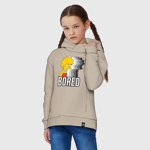 Детское худи оверсайз Лиза Симпсон - bored / Миндальный – фото 3