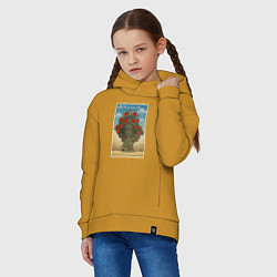 Толстовка оверсайз детская Nausicaa poster, цвет: горчичный — фото 2