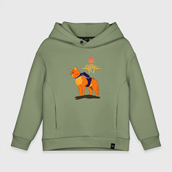 Толстовка оверсайз детская Stray - cat logo, цвет: авокадо
