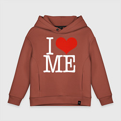 Толстовка оверсайз детская I love me, цвет: кирпичный