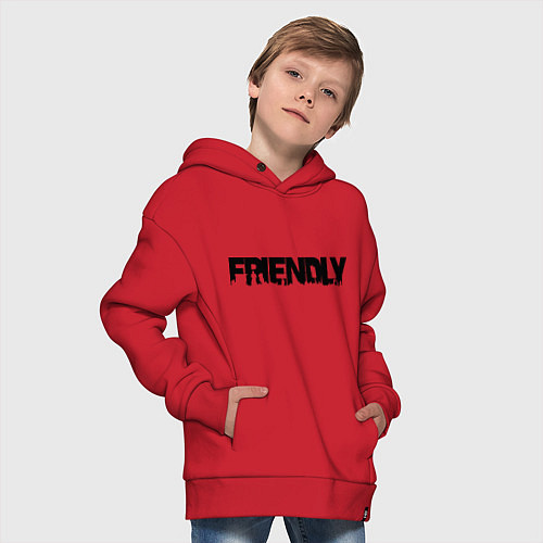 Детское худи оверсайз DayZ: Im friendly / Красный – фото 4