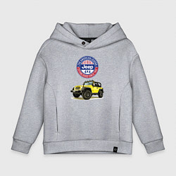 Толстовка оверсайз детская Chrysler jeep wrangler rubicon, цвет: меланж