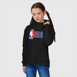 Толстовка оверсайз детская NBA - big logo, цвет: черный — фото 2