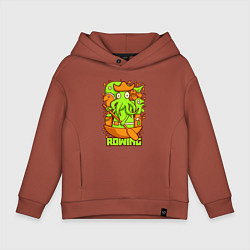 Толстовка оверсайз детская Осьминог-пират с веслом, цвет: кирпичный