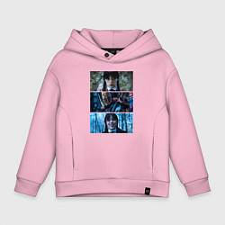 Толстовка оверсайз детская Эмоции Уэнсдэй, цвет: светло-розовый