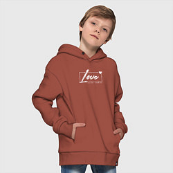 Толстовка оверсайз детская Love all day, цвет: кирпичный — фото 2