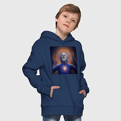Толстовка оверсайз детская Человек солнца, цвет: тёмно-синий — фото 2