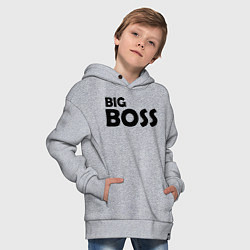 Толстовка оверсайз детская Большой босс - темная, цвет: меланж — фото 2