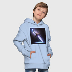 Толстовка оверсайз детская Молненосный меч, цвет: мягкое небо — фото 2