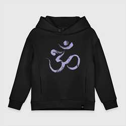 Толстовка оверсайз детская Ом мантра, цвет: черный