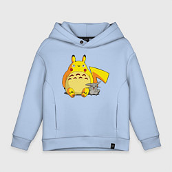 Толстовка оверсайз детская Pika Totoro, цвет: мягкое небо