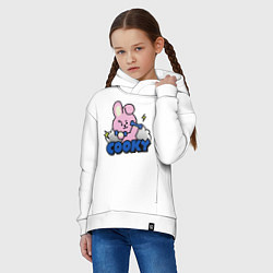 Толстовка оверсайз детская Cooky BT21 Jungkook, цвет: белый — фото 2