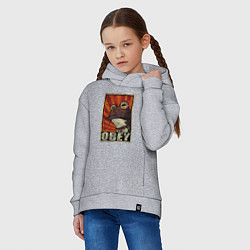 Толстовка оверсайз детская Obey frog, цвет: меланж — фото 2