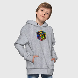 Толстовка оверсайз детская Кубик-рубик, цвет: меланж — фото 2