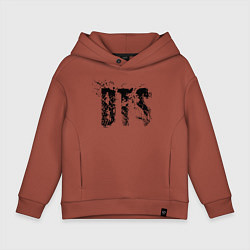 Толстовка оверсайз детская BTS logo, цвет: кирпичный