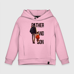 Толстовка оверсайз детская Сын и отец, цвет: светло-розовый