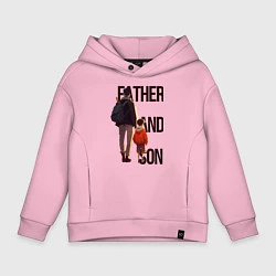 Толстовка оверсайз детская Сын и отец, цвет: светло-розовый