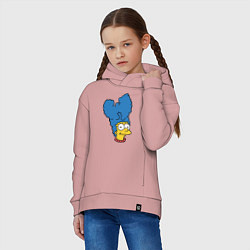 Толстовка оверсайз детская Marge Wu-Tang, цвет: пыльно-розовый — фото 2