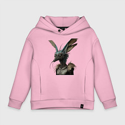 Толстовка оверсайз детская Заяц из Космоса, цвет: светло-розовый