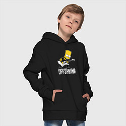 Толстовка оверсайз детская Offspring Барт Симпсон рокер, цвет: черный — фото 2