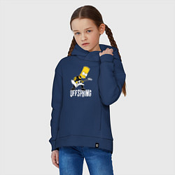 Толстовка оверсайз детская Offspring Барт Симпсон рокер, цвет: тёмно-синий — фото 2
