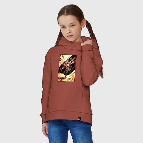 Детское худи оверсайз Дэхья - Геншин импакт / Кирпичный – фото 3