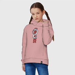 Толстовка оверсайз детская Ouroboros, цвет: пыльно-розовый — фото 2