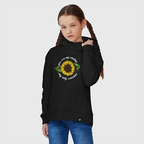 Детское худи оверсайз You are my sunshine my only sunshine / Черный – фото 3