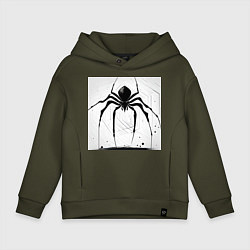 Толстовка оверсайз детская Чёрный паук, Редан, цвет: хаки