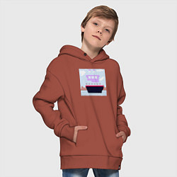 Толстовка оверсайз детская Корабль двухъярусный с трубами, цвет: кирпичный — фото 2